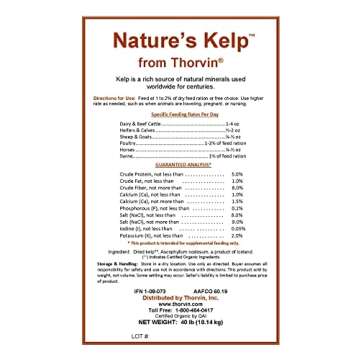 Nature's Organic Kelp Meal - Kelp Nutrients for Livestock and Pet - Natural Seaweed Fertilizer Harve...