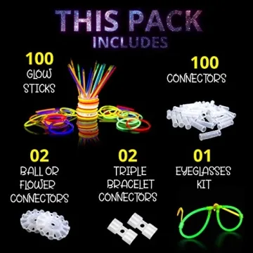 Premium Glow Sticks Bulk Party Pack for Halloween Fun