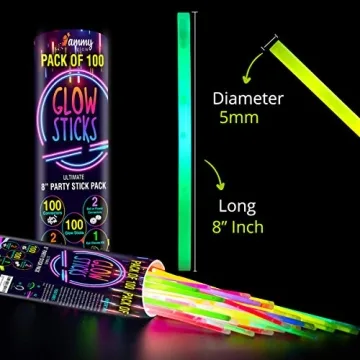 Premium Glow Sticks Bulk Party Pack for Halloween Fun