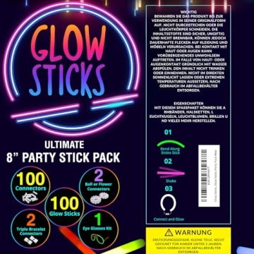 Premium Glow Sticks Bulk Party Pack for Halloween Fun
