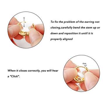 Chunky Hoop Earrings for Women, Small 14K Gold Plated Hypoallergenic Cute Huggie Lightweight Girls Tiny Hoop Earrings, Gold