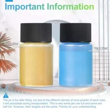 CHANGTIKEJI Mica Powder，24 Colors - 10g/Bottle of Natural Pigment Powder for Epoxy Resin，Soap Making，Candle Making,Lip Gloss,Car Freshies,Dye,Nail Polish,Bath Bombs