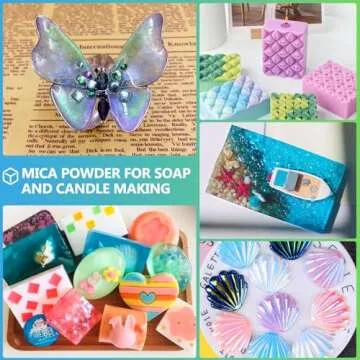 CHANGTIKEJI Mica Powder，24 Colors - 10g/Bottle of Natural Pigment Powder for Epoxy Resin，Soap Making，Candle Making,Lip Gloss,Car Freshies,Dye,Nail Polish,Bath Bombs