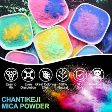 CHANGTIKEJI Mica Powder，24 Colors - 10g/Bottle of Natural Pigment Powder for Epoxy Resin，Soap Making，Candle Making,Lip Gloss,Car Freshies,Dye,Nail Polish,Bath Bombs