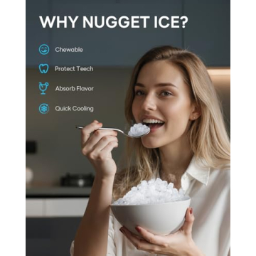 SenCre Nugget Ice Maker - 44lbs/Day with Self-Cleaning & Timer