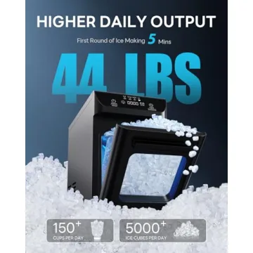SenCre Nugget Ice Maker Delivers 44lbs Chewable Ice Daily