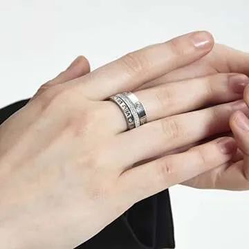 YIKOXI 3pcs Love Lucky Ring Sets for Women