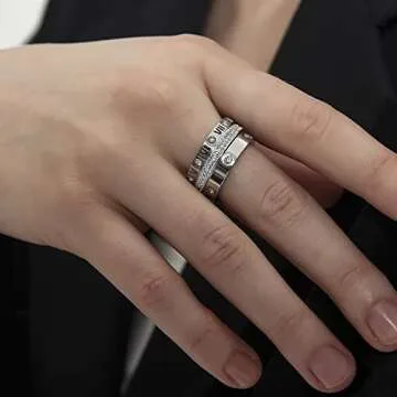 YIKOXI 3pcs Love Lucky Ring Sets for Women