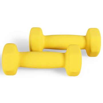 Fitvids Neoprene Dumbbell Hand Weights - 2 Pounds Colorful Pair