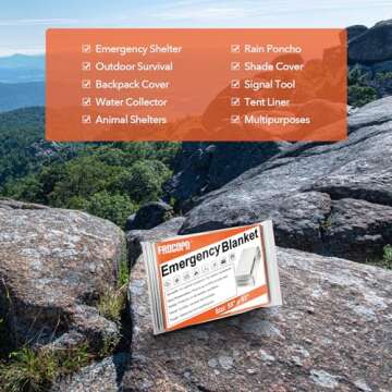 Frocopo 6 Pack Emergency Mylar Blanket, Emergency Blanket Space Blanket Survival Rescue Insulating Reflective foil kit Outdoors Hiking Camping Blanket Perfect for Outdoors, Hiking, Camping Survival