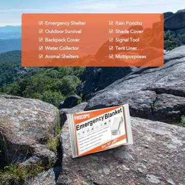 Frocopo 6 Pack Emergency Mylar Blanket, Emergency Blanket Space Blanket Survival Rescue Insulating Reflective foil kit Outdoors Hiking Camping Blanket Perfect for Outdoors, Hiking, Camping Survival