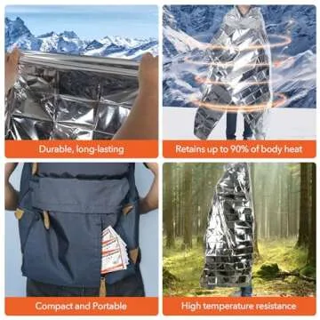 Frocopo 6 Pack Emergency Mylar Blanket, Emergency Blanket Space Blanket Survival Rescue Insulating Reflective foil kit Outdoors Hiking Camping Blanket Perfect for Outdoors, Hiking, Camping Survival