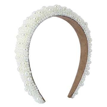 FEDANS Pearl Headbands for Women Bulky Fashion Head Band Design Bridal Elegant Wedding Headwear Wide...