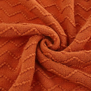 BATTILO HOME Burnt Orange Throw Blanket Soft Lightweight