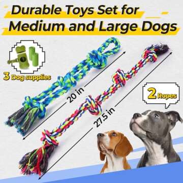 Eefitoys Heavy Duty Dog Rope Toys for Aggressive Chewers, Tough Tug of War Dog Toys for Large, Mediu...