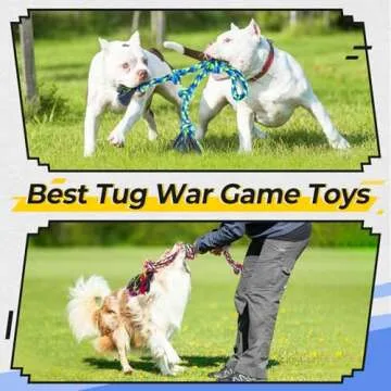 Eefitoys Heavy Duty Dog Rope Toys for Aggressive Chewers, Tough Tug of War Dog Toys for Large, Medium & Small Dogs – 5 Pack Including 2 Ropes & 3 Supplies