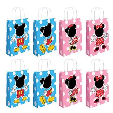 GOPARTY 16 Pcs Min Mouse Gift Bags Goodie Bags Treat Bags for Mouse Fans Party Decorations, Kids Adults Birthday Party Supplies Party Favor Bags