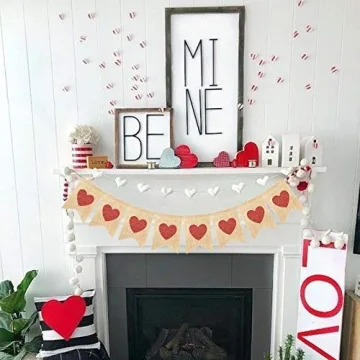Uniwish Red Heart Banner for Valentine’s Day and Weddings