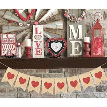 Uniwish Red Heart Banner for Valentine’s Day and Weddings