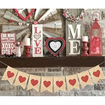 Uniwish Red Heart Banner for Valentine’s Day and Weddings