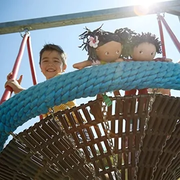 HABA Cari 12" Soft Doll Washable Embroidered Face Green Dress