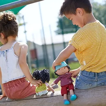 HABA Cari 12" Soft Doll Washable Embroidered Face Green Dress