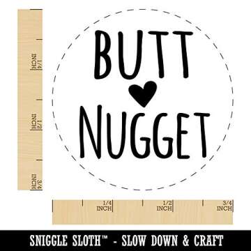 Butt Nugget with Heart Chicken Egg Rubber Stamp - 3/4 Inch Small