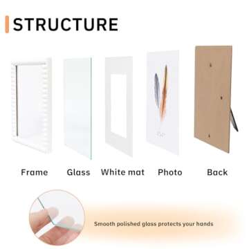 DECOCIAGA 8x10 Picture Frame Set of 4, White Beaded Photo Frames Display Pictures 5x7 with Mat or 8x10 without Mat, Multi Photo Frames Collage for Wall or Tabletop Decor