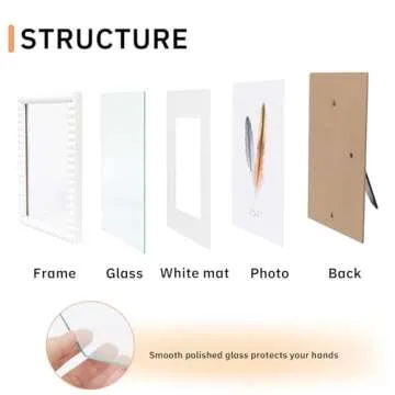 DECOCIAGA 8x10 Picture Frame Set of 4, White Beaded Photo Frames Display Pictures 5x7 with Mat or 8x10 without Mat, Multi Photo Frames Collage for Wall or Tabletop Decor