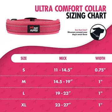 Tuff Pupper Ultra Comfort Padded Dog Collar - Waterproof, Durable & Reflective Gear for All Breeds