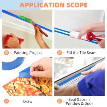 KICNIC Premium Blue Painters Tape 3 Rolls, 180 Yards Total, Paint Tape for Multi-Purpose, Painting, Painter's, Masking Master Tape for Crafts Arts & Labeling, 0.7in x 60yd Each