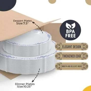 Exquisite Victorian Disposable Party Set for 40 Guests