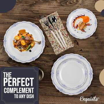 Exquisite Victorian Disposable Party Set for 40 Guests