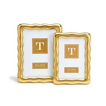 Two's Company Golden Ore Photo Frames - Elegant Design
