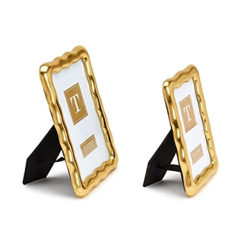 Two's Company Golden Ore Photo Frames - Elegant Design