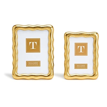 Two's Company Golden Ore Photo Frames - Elegant Design