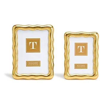Two's Company Golden Ore Photo Frames - Elegant Design