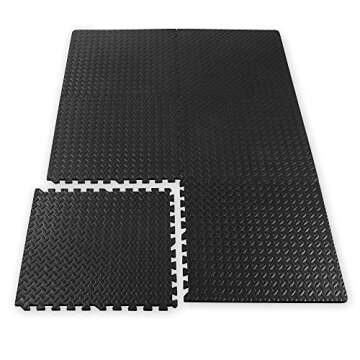 Gaiam Essentials Interlocking Exercise Mat, Square Puzzle Foam Tiles Home Gym Fitness Mat Workout Fl...