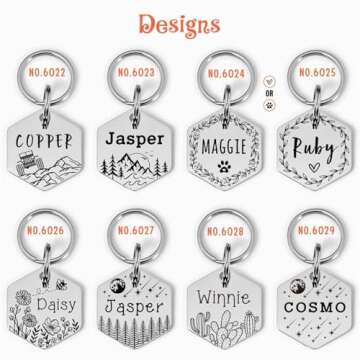 Vimdevs Custom Dog Tags, Funny Double Sided Deep Engraved Stainless Steel Pet ID Tag for Dogs, Cat &...