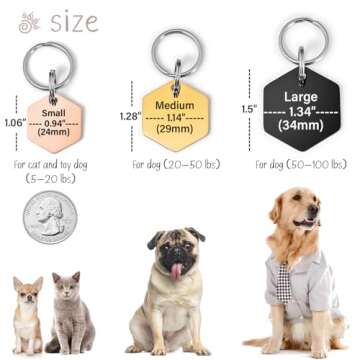 Vimdevs Custom Dog Tags for Pets, Personalized & Durable