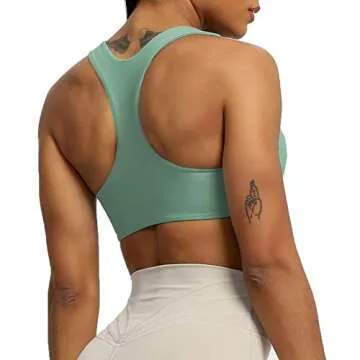 Aoxjox Women's Sculpt Racerback Sports Bra in Sage Green
