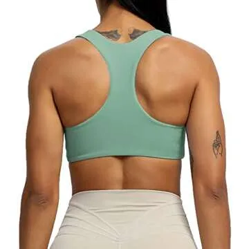 Aoxjox Women's Sculpt Racerback Sports Bra in Sage Green