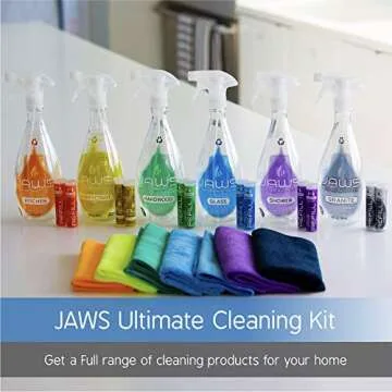 JAWS Cleaners Ultimate Cleaning Kit, Multi-Surface Kitchen, Glass, Shower, Granite, Hardwood Floor a...