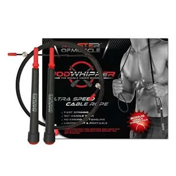 Jump Rope - Master Double Unders & Smash Your Workout + Fitness Training Ebook, Speed Rope Carry Case, Outdoor Jumprope Cable Protector & Screw Kit