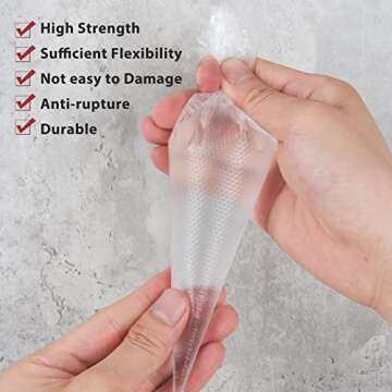 ChengFu 100pcs Disposable Small Piping Bags 8 inch, Mini Piping Bags, Pastry Piping Bags for Cream Frosting, Icing Bags for Cake and Dessert Decorations