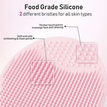 Face Scrubber Silicone Manual Exfoliator: Handheld Mini Facial Exfoliating Brush Soft Silicon Exfoliation Scrubby - Blackhead Cleaning Pore Cleansing Massaging for Sensitive Skin 2Pack 1