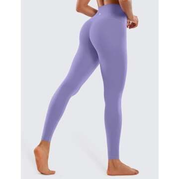 CRZ YOGA Soft High Waisted Yoga Leggings in Dark Lavender