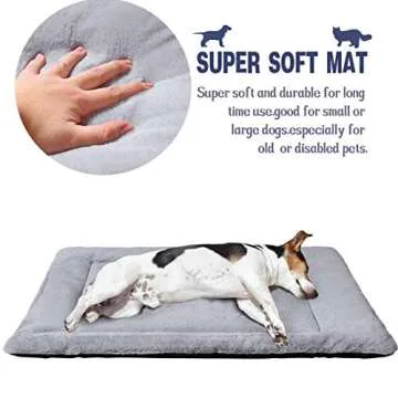 PETSGO Super Soft Crate Mats(1 in High Dog & Cat Beds for Crates-（Not Suit Chewer) Machine Wash & Dryer Friendly-Anti-Slip Pet Beds for Pets Sleeping