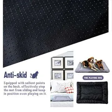 PETSGO Super Soft Crate Mats(1 in High Dog & Cat Beds for Crates-（Not Suit Chewer) Machine Wash & Dryer Friendly-Anti-Slip Pet Beds for Pets Sleeping