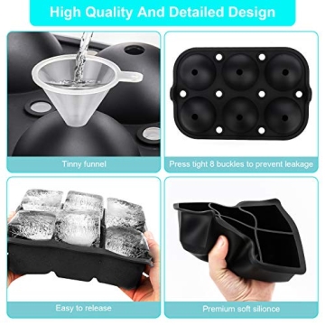 Ticent Ice Cube Trays - Silicone Sphere Molds for Cocktails